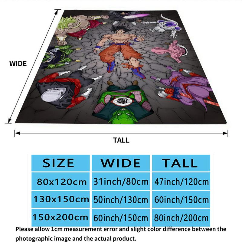 1PC Son Goku Patterned Flannel Blanket Suitable For All Seasons For Home Decor Warmth And Comfort Gifts Holiday Present