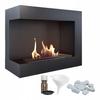 Bioethanol Fireplace Left-sided with Decorative Stones Set
