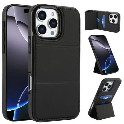 Роскошный кожаный однотонный чехол для телефона iPhone 16 Pro Max 15 Plus 14 Pro 13 12 11 с откидной подставкой и слотом для карт, противоударный мягкий силиконовый бампер