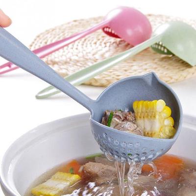 2в1 Дуршлаг Ложка Суповая Ложка Изогнутая Длинная Ручка Столовая Посуда Кухонные Принадлежности Для Кухни Суп