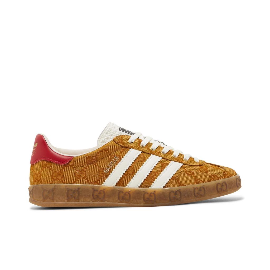Gucci Женские Gazelle 'GG Monogram' (женские размеры) Бежевые / Коричневые кеды для скейтборда 707868 UWV20 7162