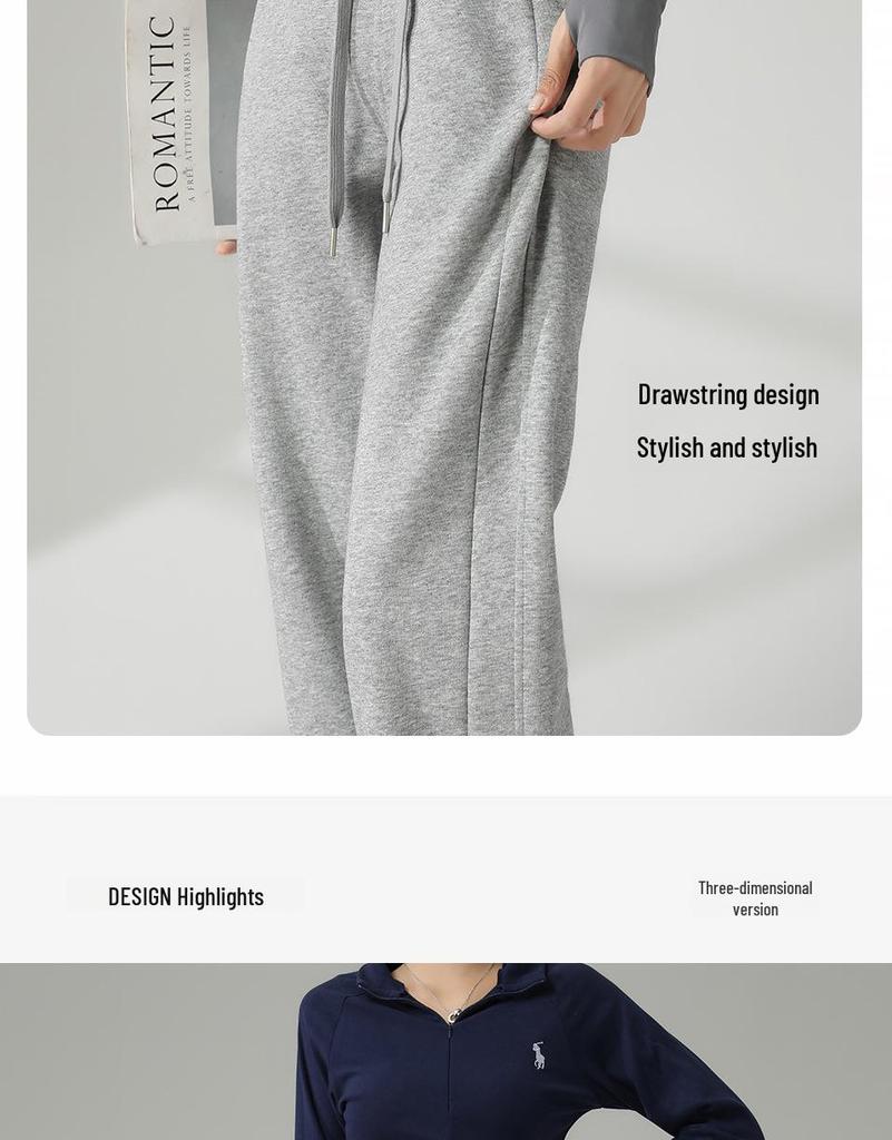 Женские спортивные брюки Petite High-End Drape Wide-Leg Spring Sports - Универсальные, повседневные, узкие, прямого кроя