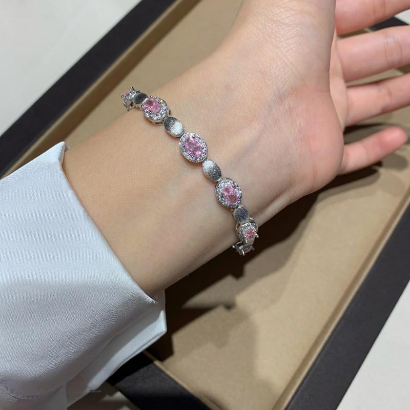 Elegant Vintage-Inspired Handcrafted Bracelet Women With Oval Crystal Bead Copper Base Gold/White Gold/Champagne Finish
