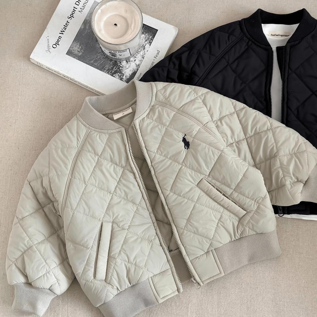 Детская бейсбольная куртка с рисунком щенка: Модные хлопковые пальто с лацканами для мальчиков и девочек - коллекция осень/зима 2025