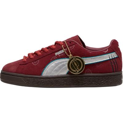 Замшевые 2 X Однотонные Унисекс Кроссовки Команда Regal Red Puma Серебристые 396716-01