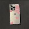 Прозрачный квадратный чехол-трубка для защиты iPhone 11 15 Plus 14 Pro Max 16 ProMax 12 13, защита от окисления, чехол с розовым узором в виде сердец