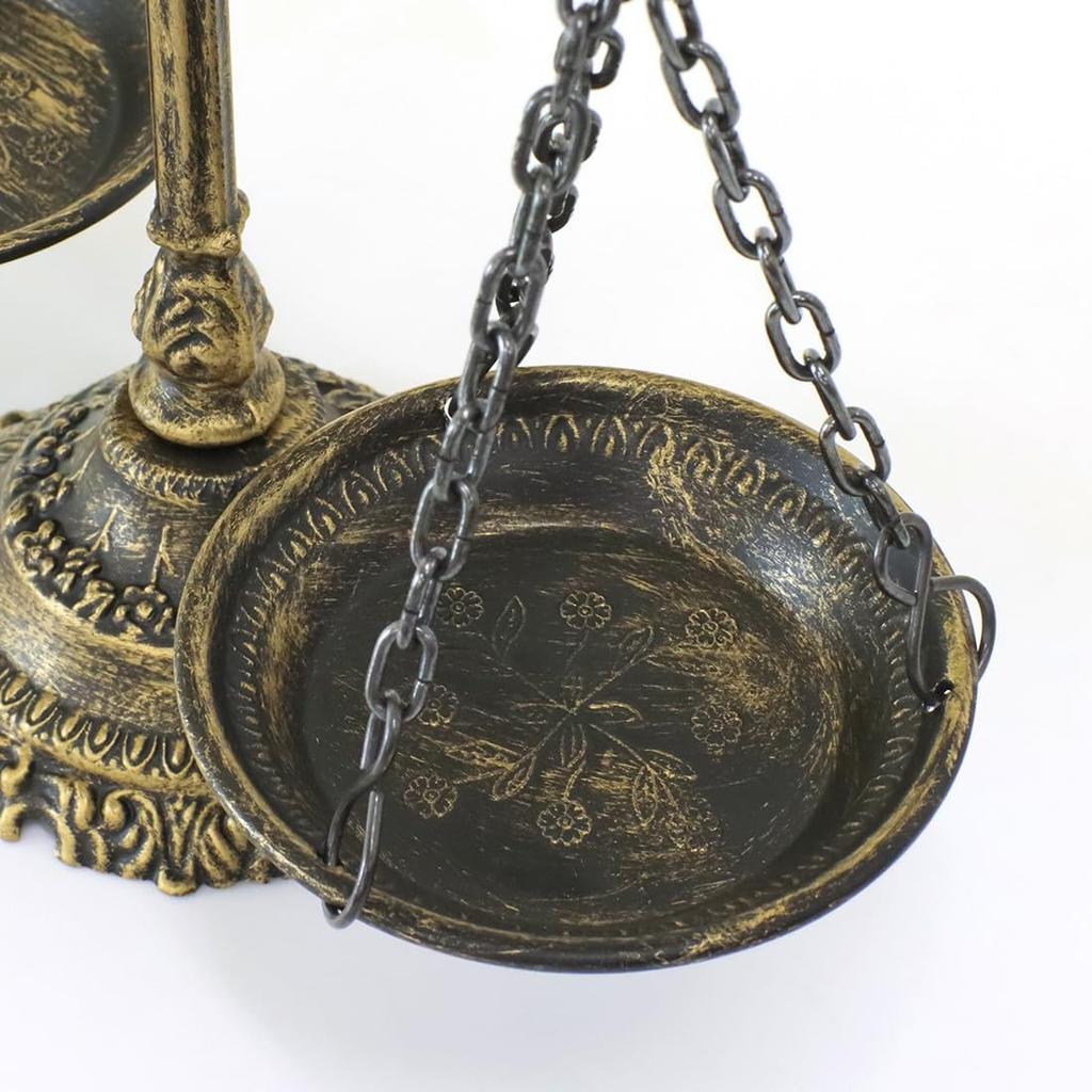 Brass Scale Balance Object Made In Italy Zamak Antique Gold X Black System