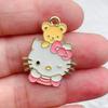10 шт. DIY сплав Hello Kitty с эмалью, аксессуары, брелоки, ожерелья, браслеты, подвески, кулоны, материалы для рукоделия