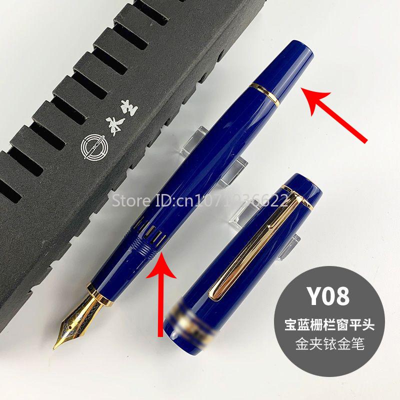 Поршневая перьевая ручка Wingsung 629 Иридиевое Золотое Перо EF/F Черный Темно-Синий Смола Чернила для Письма Ручки Бизнес Письменные Подарки