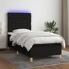Maison Exclusive - Sommier à lattes de lit et matelas et LED Noir 100x200 cm Tissu