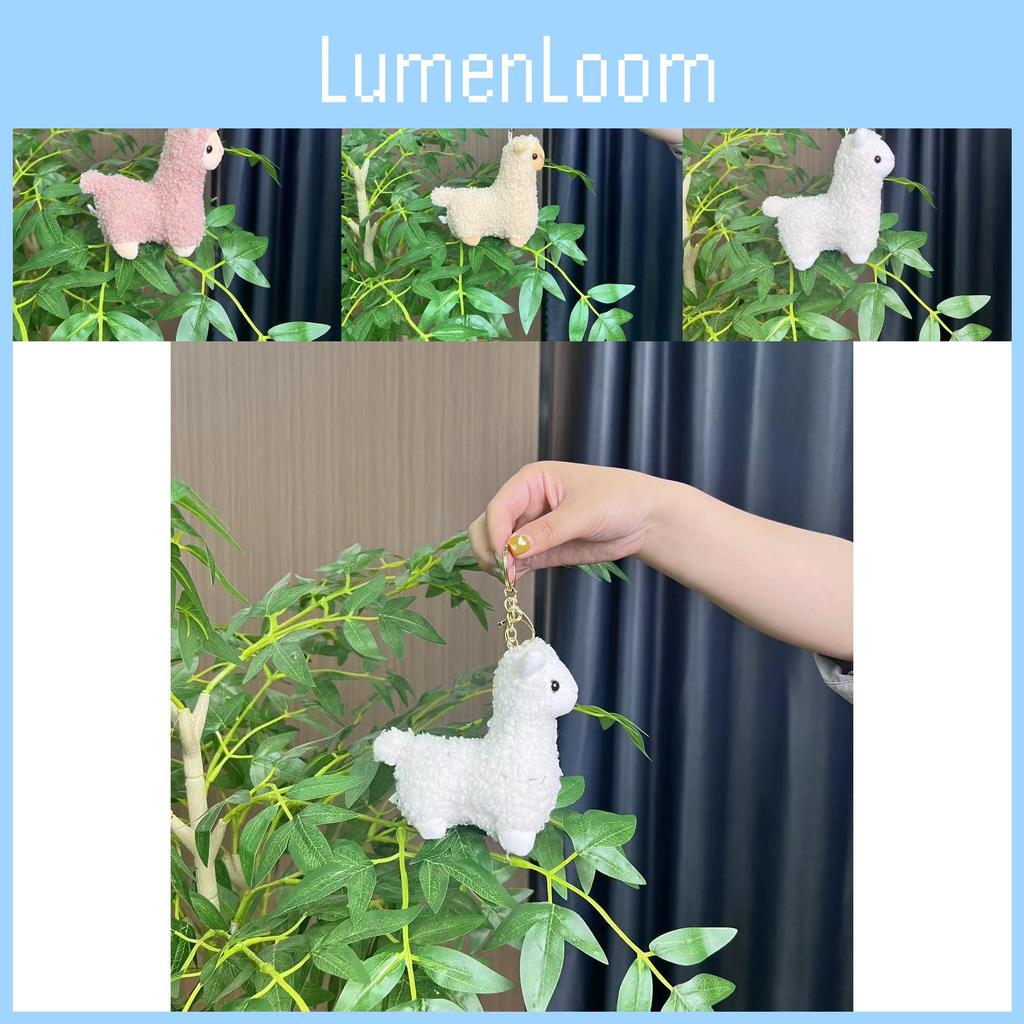 Очаровательный брелок в виде плюшевой альпаки белого и розового цвета, пушистый, восхитительный, подвеска для сумки