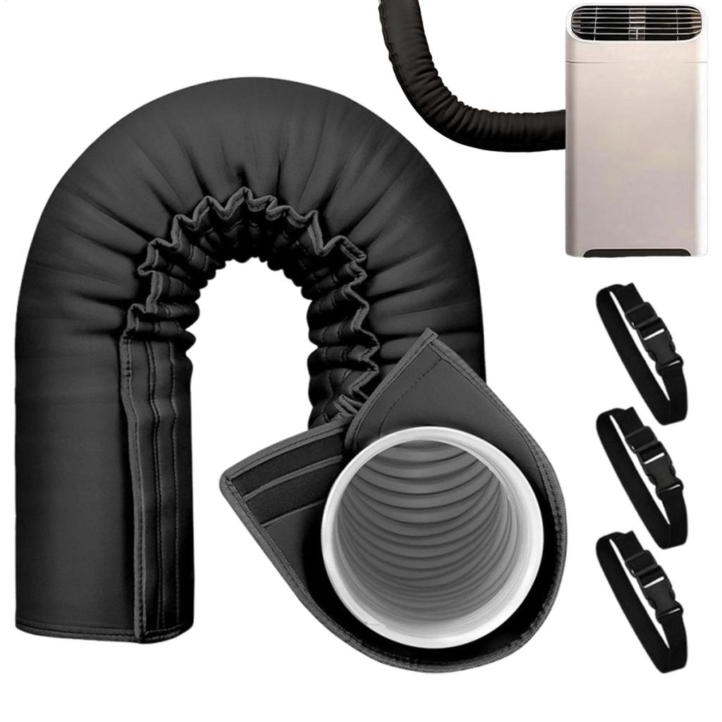 Изоляционный рукав для шланга кондиционера, портативный чехол для шланга кондиционера, складной, моющийся, аксессуары для воздуховода с 3 регулируемыми пряжками