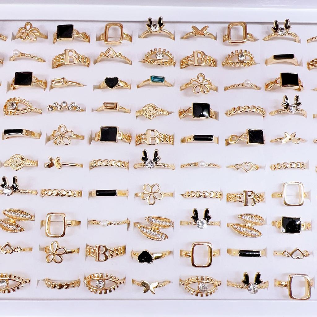 10Pcs Mixed Match Ring Ladies Crystal Ring Jewelry