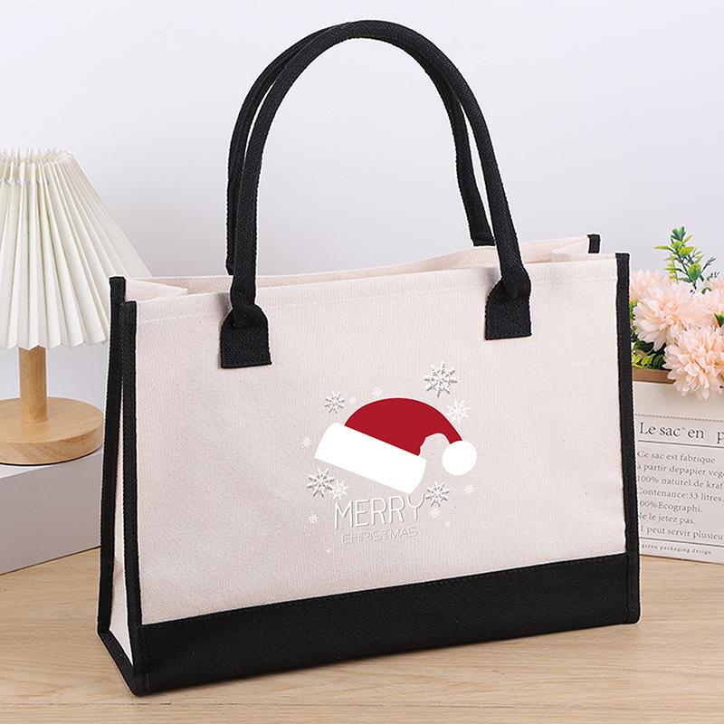 Холщовая сумка через плечо, большая вместительная сумка с принтом, женская модная легкая портативная сумка для подарков и покупок