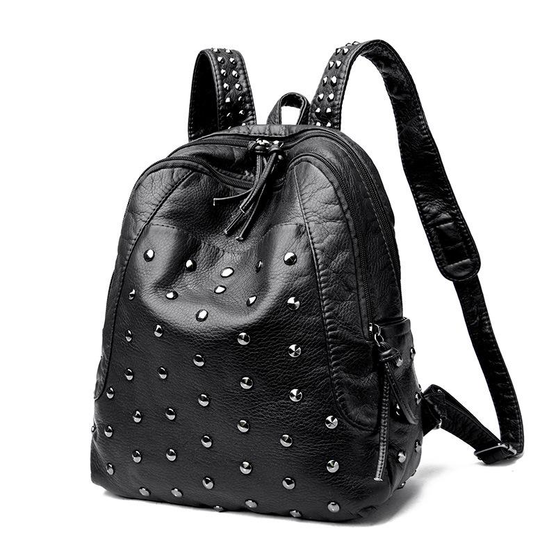 Рюкзак с заклепками большой вместимости премиум-класса, женский новый рюкзак для отдыха и путешествий, студенческий школьный рюкзак, женская сумка