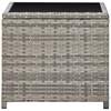Coffee Table Gray 45 x 45 x 40 cm Poly Rattan and Glass