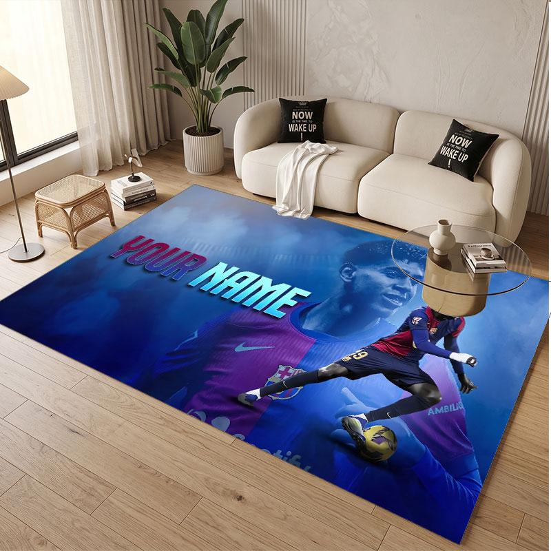 Custom Rug Lamine Yamal Pattern Print Name Text Soft Non‑Slip Floor Carpet for Home Indoor Decoration