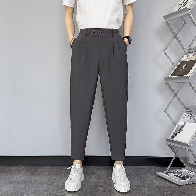 2023 Мужские облегающие брюки Nine-Point в британском стиле, универсальная мода в корейском стиле.