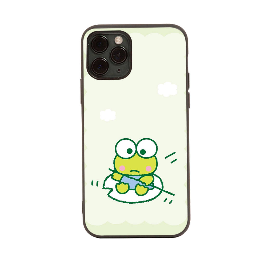 HK19 Lovely Keroppi Black Sofe Case for iPhone 16 15 Plus 14 13 Pro 8 SE XR XS Max P30 Nova 5T Y5P Y6 Y7 Y8P Y9 Realme C30 C33 C31 VIVO Y36 V27
