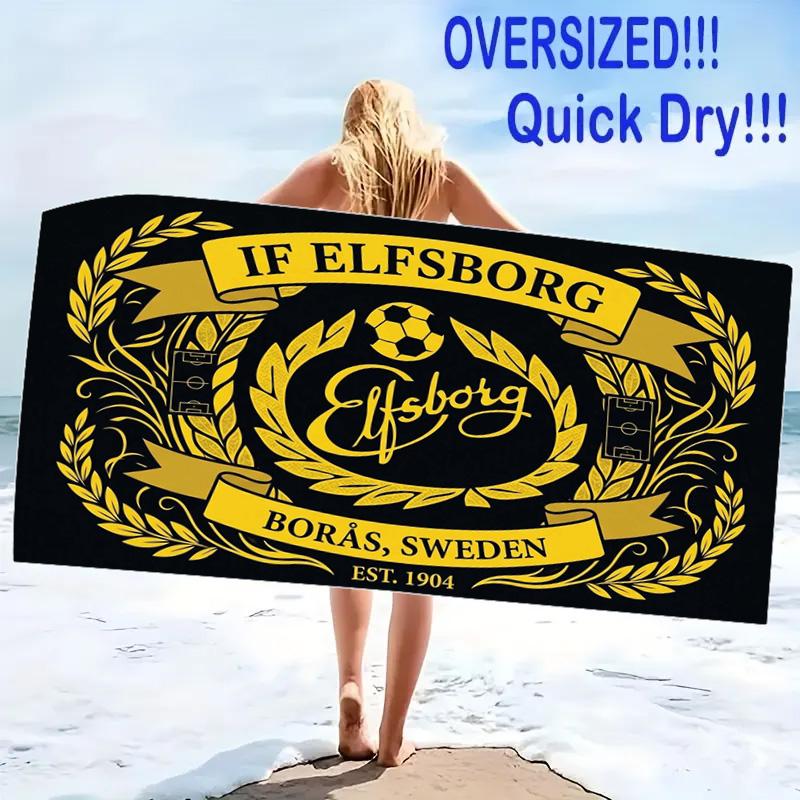 IF Elfsborg Print Beach Towel, Large Soft Quick Dry Towel for Beach Camping Swimming
