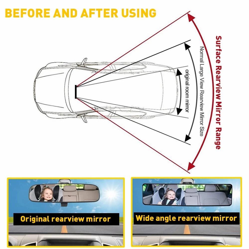 Car Baby Rear View Mirror - Wide Angle Convex Anti Glare Large Vision Panoramic Interior Auxiliary Monitor Mirror Interior Mirrors6