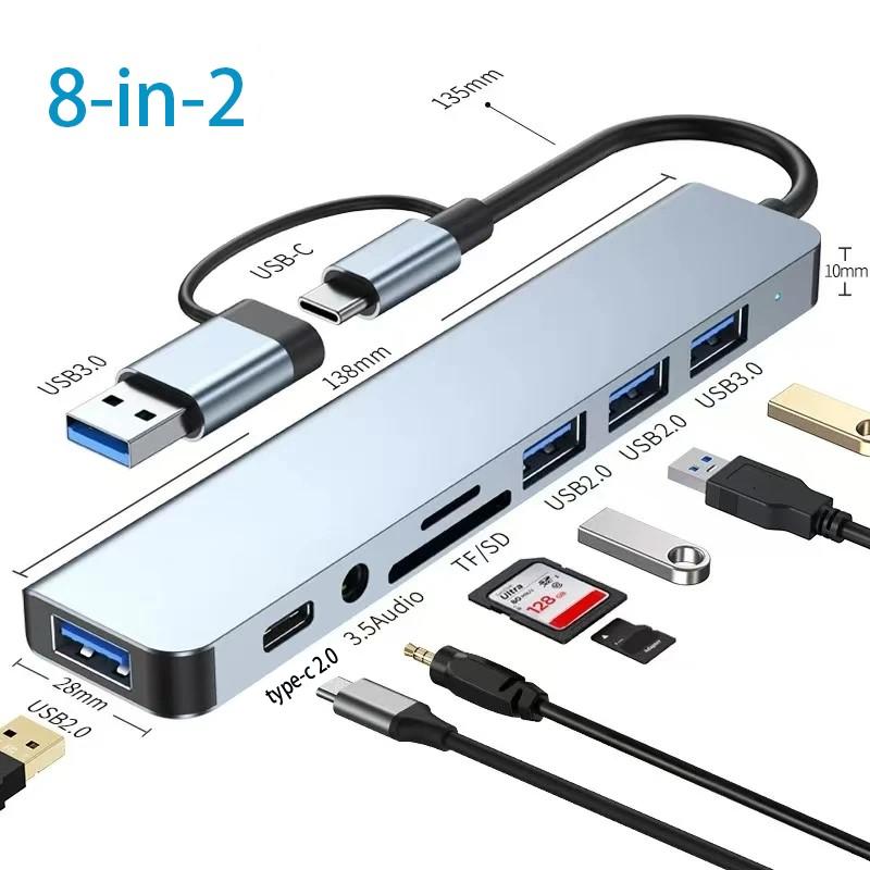 USB C концентратор разветвитель Type C Док-станция Thunderbolt 3 Адаптер для ноутбука С Для Macbook Air M1 iPad Pro
