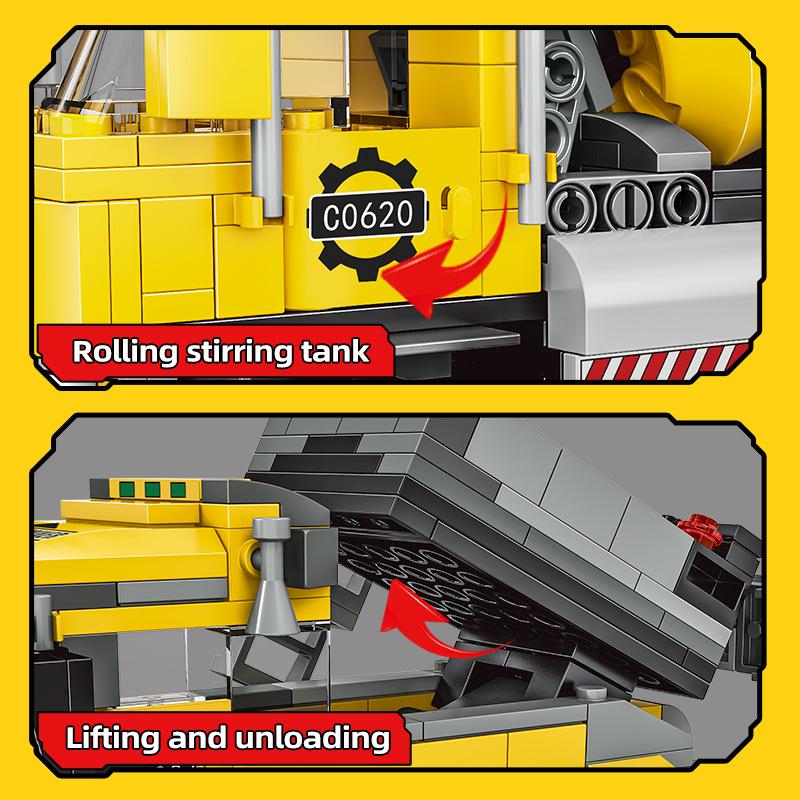 Building Block Project City Builder Mixer Truck 2-In-1 Children'S Toys Small Granular Gifts
