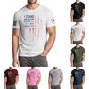 Erkaklar uchun moda kundalik Mustaqillik kuni bosilgan dumaloq bo'yinli qisqa yengli futbolka top