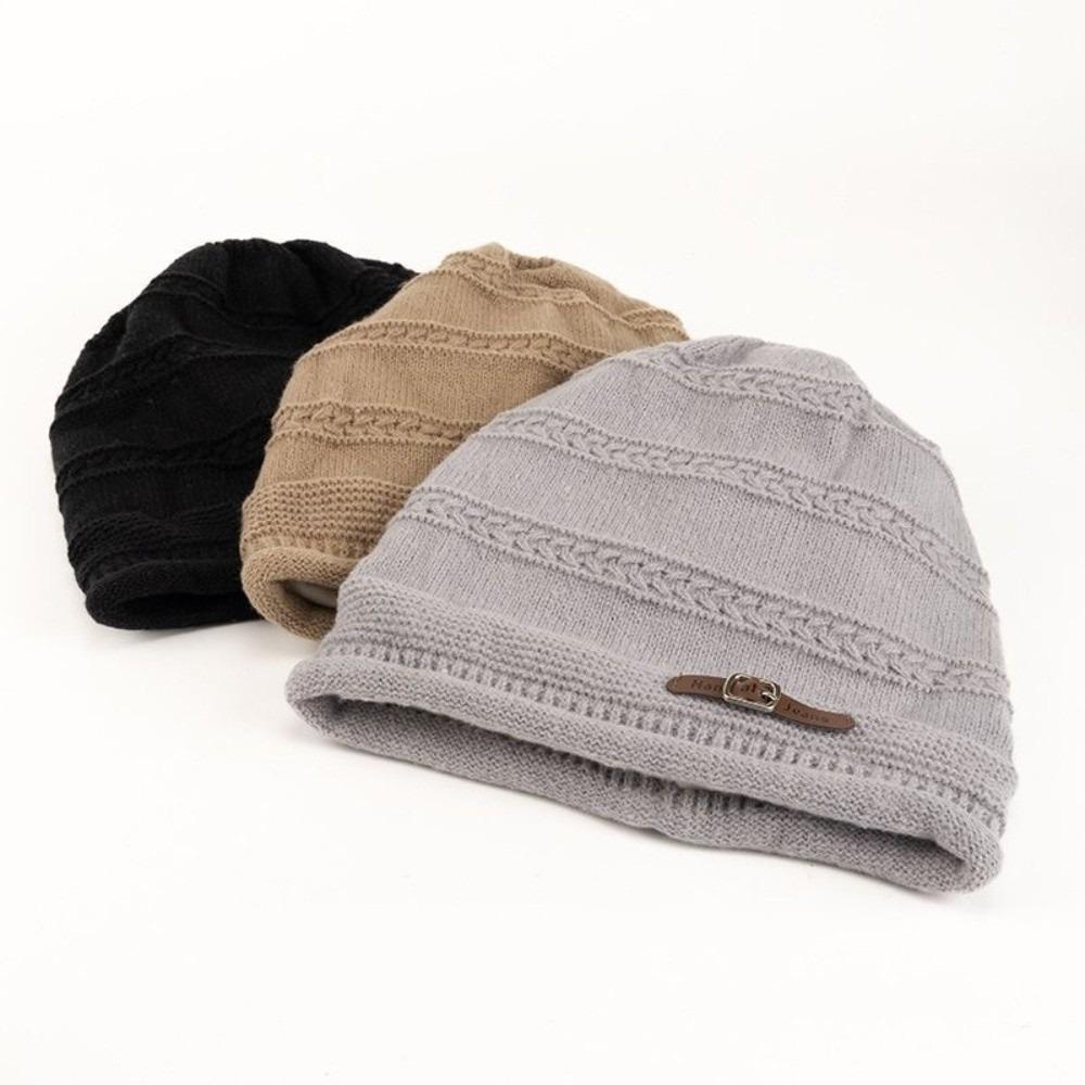 Thickly Lined Brimless Hat Warm Winter Knit Cap Slouchy Slouchy Beanie Running