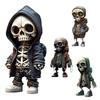 2023 New Cool Skeleton Figurines Halloween Black Skull Statue Doll Resin Decoration Car Pendant Best Present for Friends