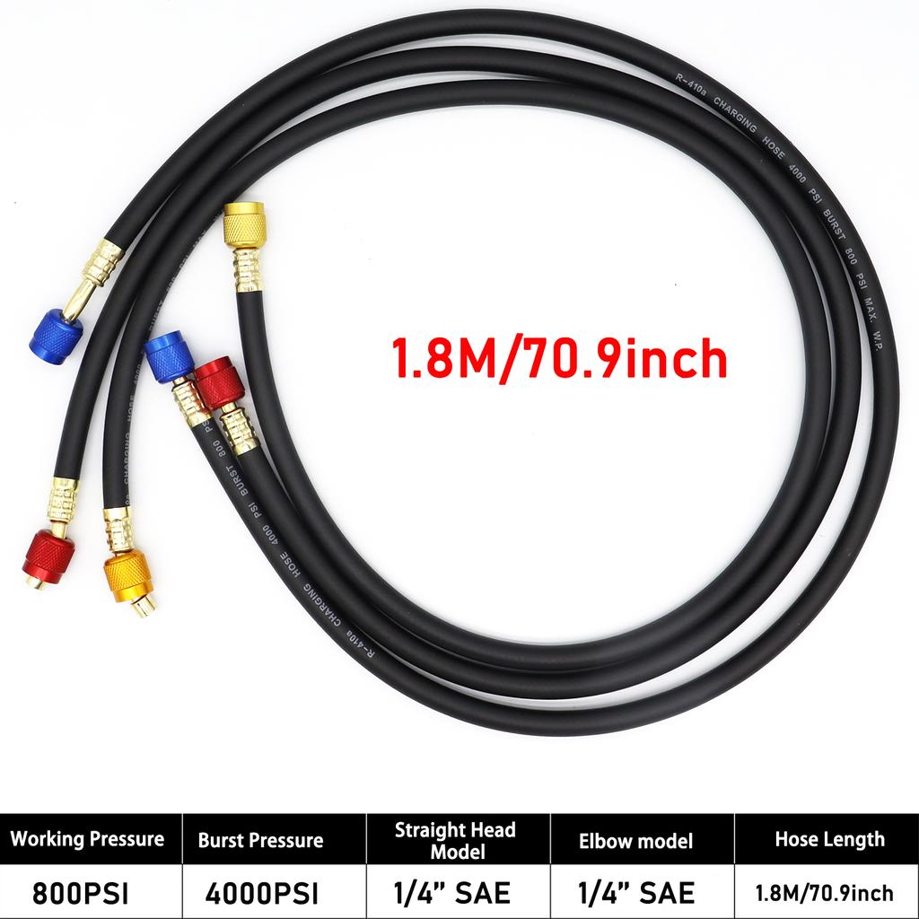 3 шт. шланг для заправки хладагента 500-25000 фунтов на кв. дюйм 1/4" резьба подходит для R12 R22 R134A автомобильный кондиционер HVAC заправочный коллектор манометр