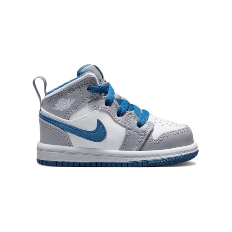 Air Jordan 1 Mid TD Cement True Blue Baby Sneakers Grey Cement-Grey White DQ8425-014