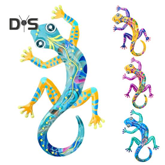 Металлический декор для стен в виде геккона, настенная красочная фигурка геккона, настенное искусство, украшение в виде геккона для сада, внутреннего и наружного декора, подарок на новоселье