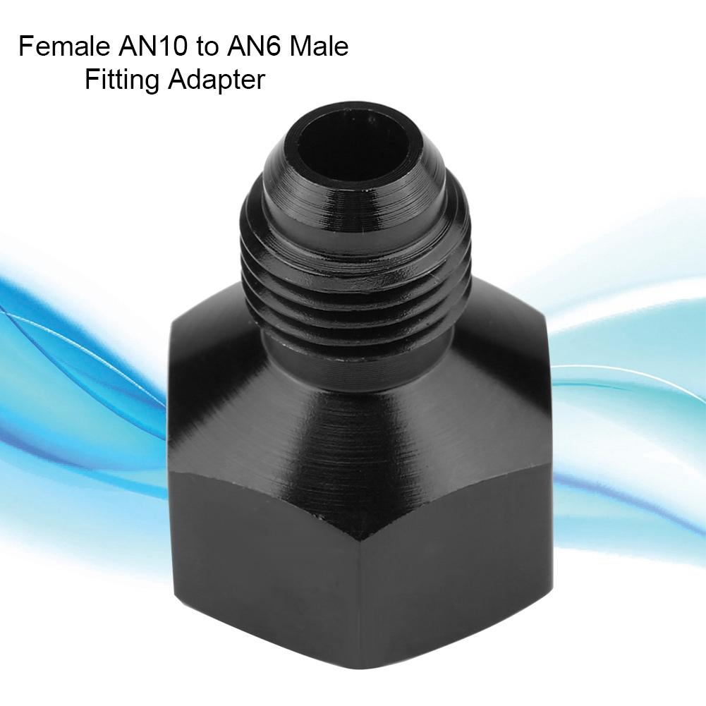 Aluminum Alloy Female AN10 To AN6 Male Flare Reducer Fuel Line Oil Hose Fitting Adapter Black