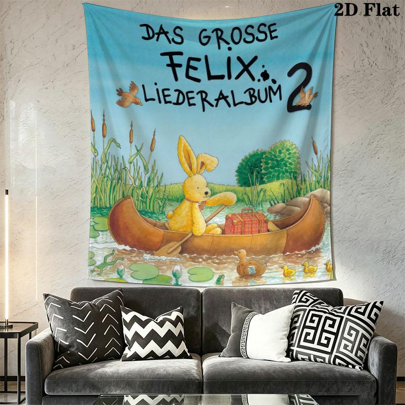 Felix Brave Wall Tapestry Aesthetic Wall Hanging Printed Fabric Blanket Decorative Tapestries for Bedroom Living Room Home Decor