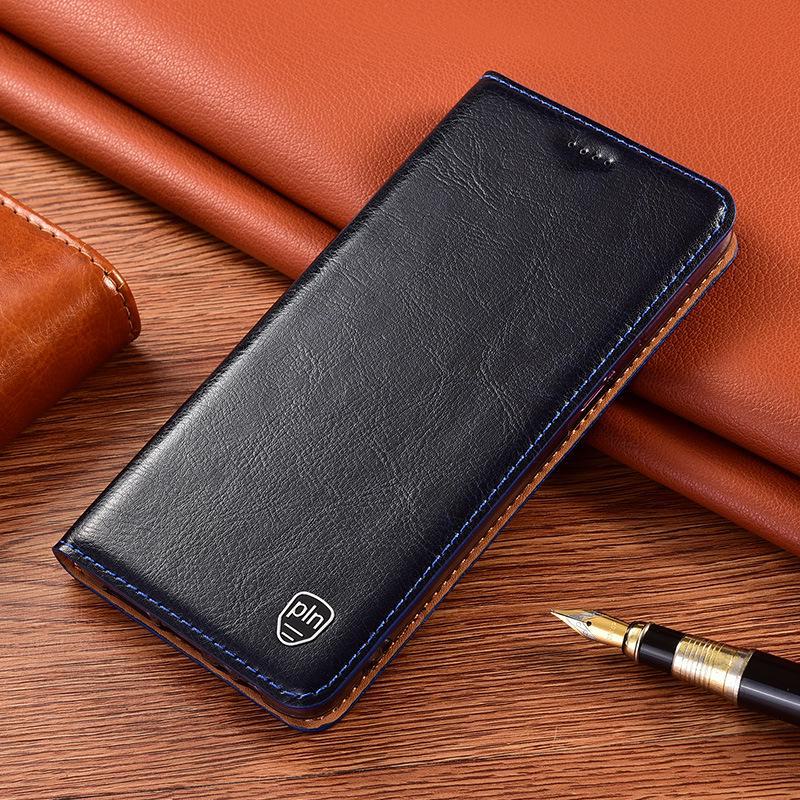 Оригинальная кожаная книжка для серии OPPO Realme - Защита от падений, Стильный чехол из коровьей кожи для мобильного телефона.