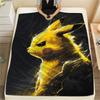 Pikachu Decorative Print Flannel Blanket Warm for Bed Sofa Travel and Home.-TING