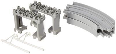 TAKARA TOMY Plarail Изогнутый эстакадный путь включает 2 серых блока (2 шт., опоры) Р-27
