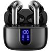 Bluetooth 5.3 Headphones Wireless Earbuds 60H Playback LED Power Earphones IPX5 Waterproof in-Ear Earbuds with Mic for TV Smart Phone Laptop Computer