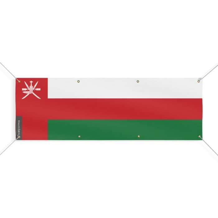 Bannière Drapeau d'Oman 8 Oeillets 100x300 cm
