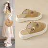 Non-slip Thick-soled Slippers for Women Outside 2025 Summer New Skirt Casual Versatile Beach Lightweight Soft-soled One-word Sandals