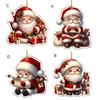 Christmas Santa Ornament 2D Acrylic Cartoon Santa Claus Xmas Tree Ornament for Holiday Tree Door Window Car Hanging Decor