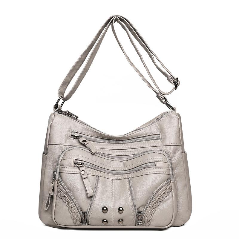 Женская сумка из мягкой кожи, многослойная, через плечо, сумка через плечо, сумка для матери