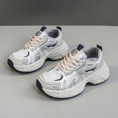 Весна Осень Женская Обувь на Платформе Новые Сетчатые Дышащие Повседневные Кроссовки Модная Универсальная Женская Обувь для Папы Tenis De Moda 2025