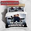 3pcs Duvet Cover Set (1*Duvet Cover + 2*Pillowcase, Without Core), Custom Name Bride of Chucky Pattern Bedding Set, Home Bedroom Decor Gift
