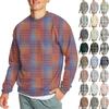 Мужская повседневная мода удобная клетчатая круглая горловина пуловер толстовка свитшот