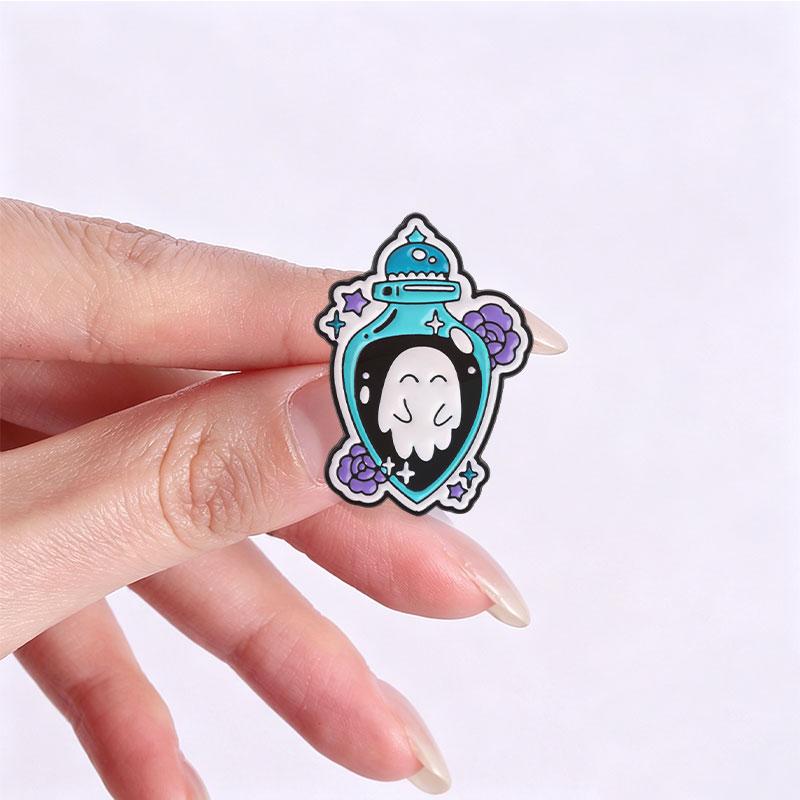 Xiaomi Goth Ghost In Magic Potion Bottle Badge Witch Ghost Magic Potion Enamel Pins Bag Lapel Badge Halloween Jewelry Gift for Friends
