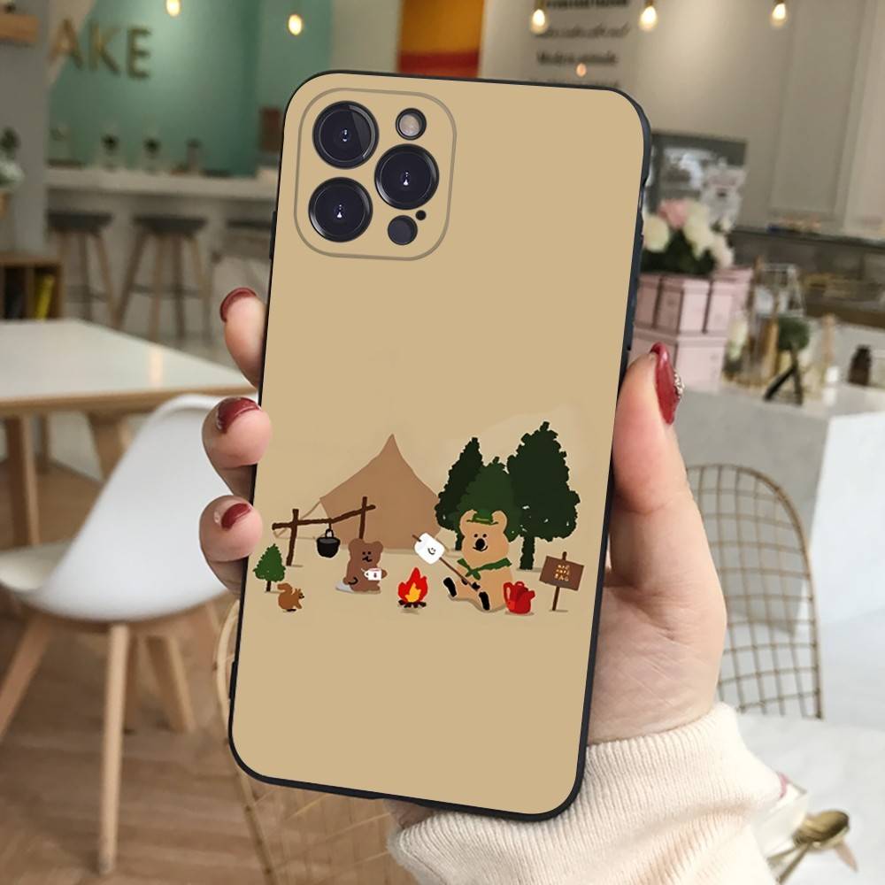 Cute Bear Quokkas Magsafe For IPhone 17 16 15 14 13 12 11 Pro Max Plus Shockproof Black Soft Phone Cover