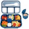 16-Piece Plastic Bento Lunch Box Set for Students with Microwave-Safe Compartments and Fruit Picks