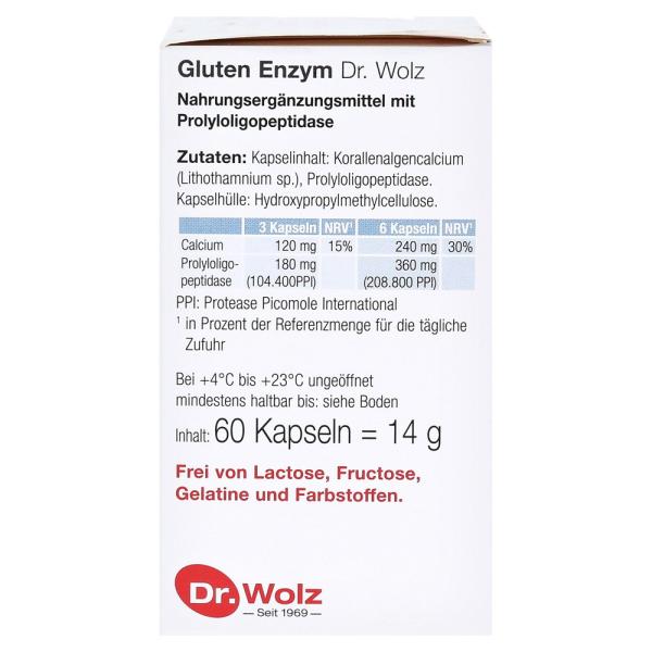 Dr. Boltz Gluten Enzyme + Calcium (Digestion Aid) 60 Capsules 14g